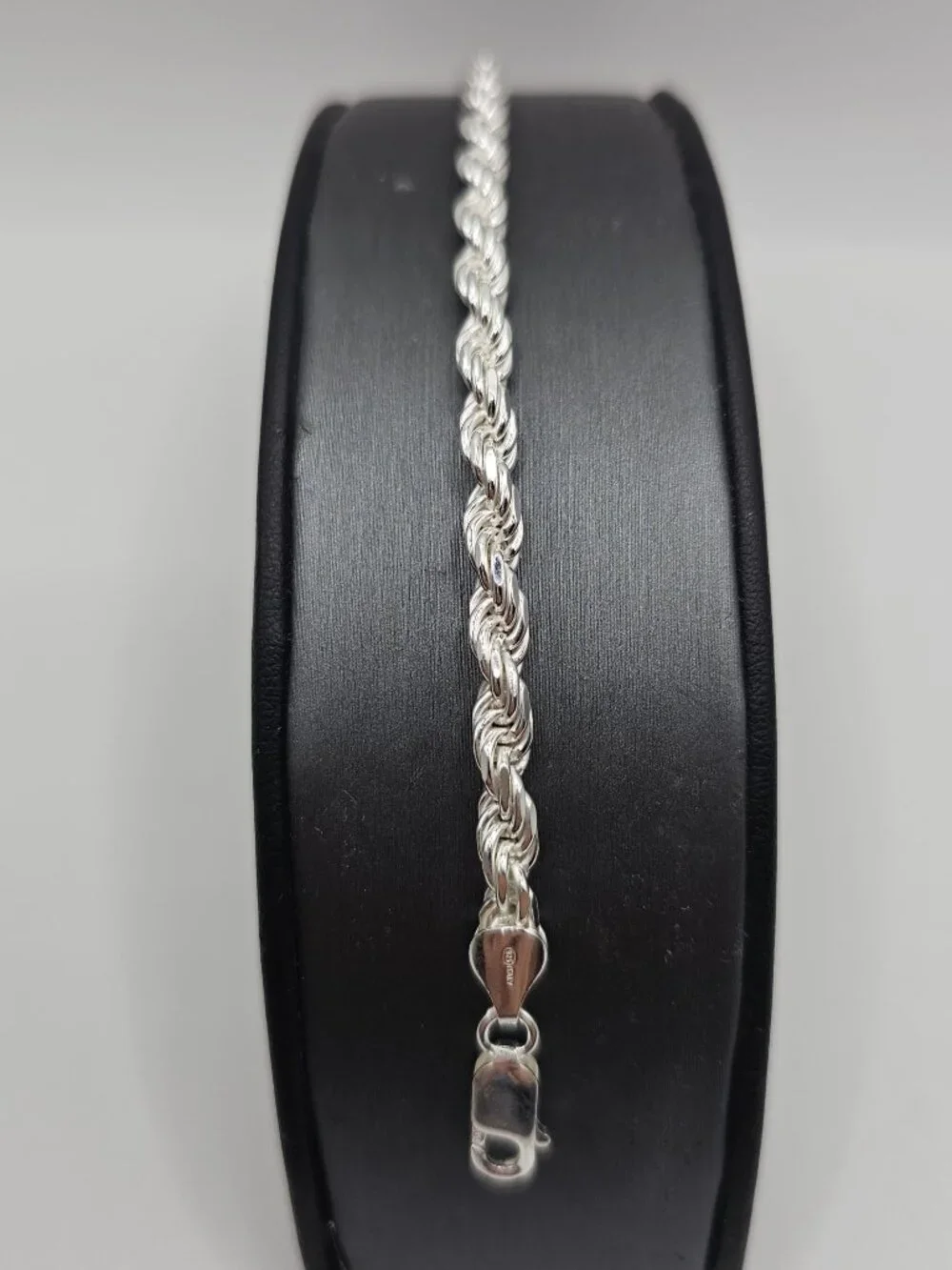 Sterling Silver 925 High Polished Diamond Cut Rope Bracelet 8 inches 5mm